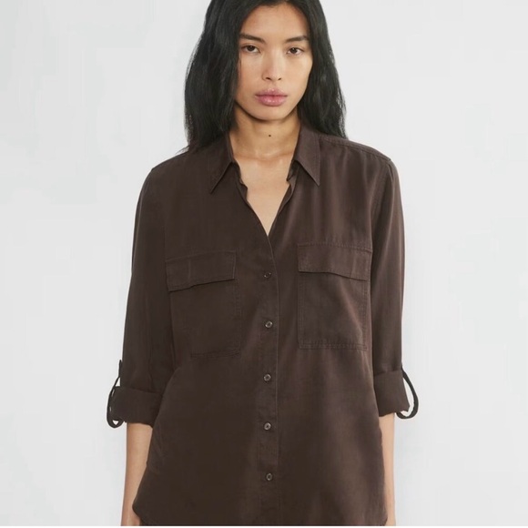 Babaton Tops - Babaton Chocolate Brown Shirt
